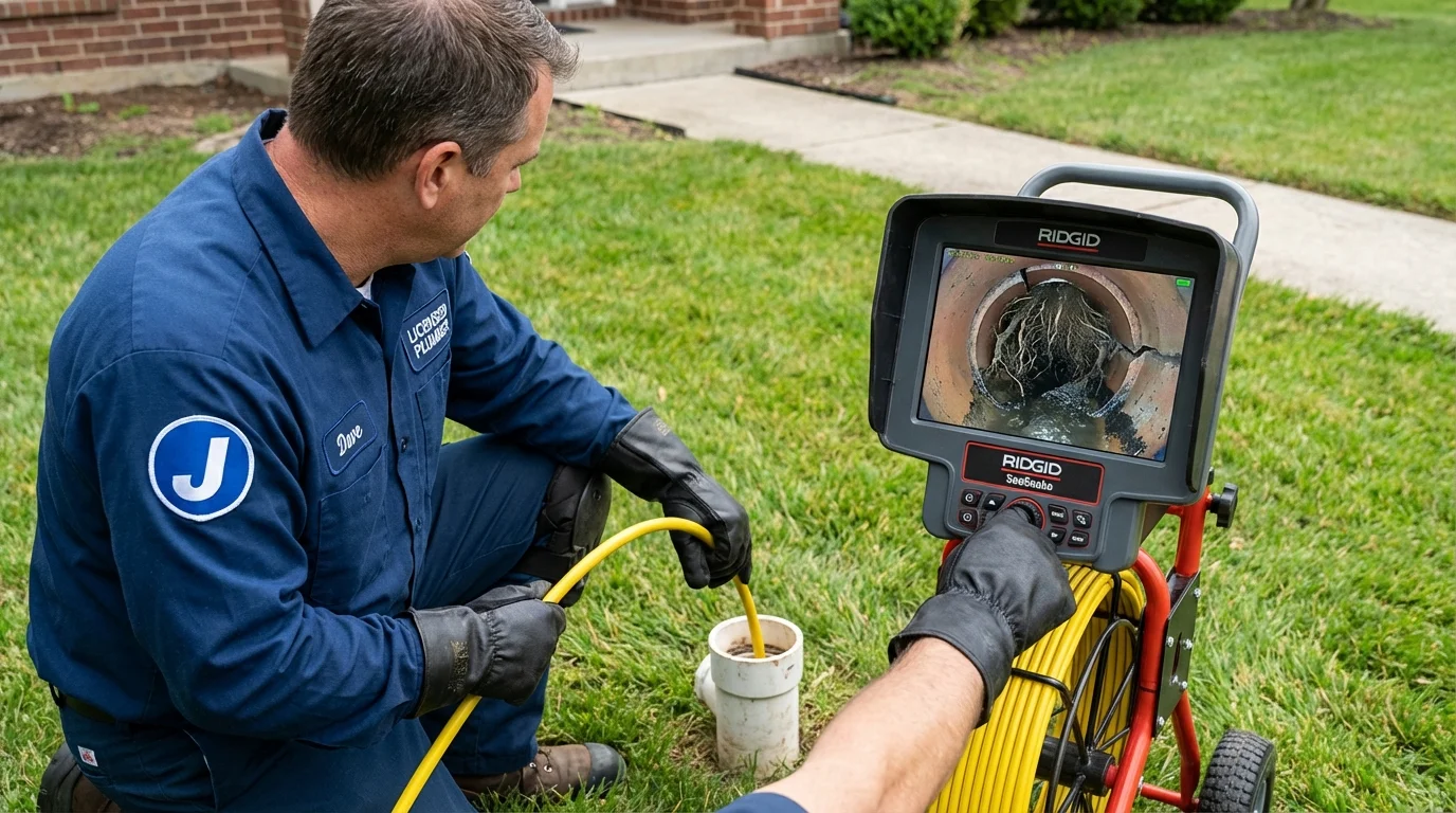 Sewer camera inspection being performed by Johns Plumbing LLC in Granger